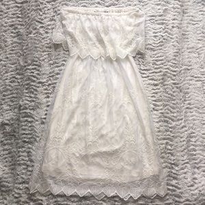 NWOT Express Lace Strapless Mini Dress